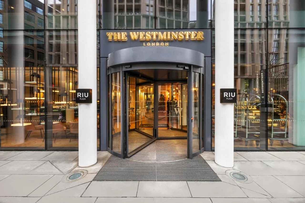 Entrance with revolving door at the Westminster hotel on John Islip St
